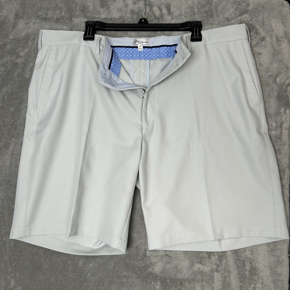 Peter Millar Crown Sport Shorts Men's Size  42 Gray Performance Golf Shorts